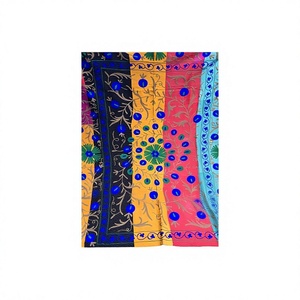 Vintage Kantha Suzani Embroidered Cotton Square <b>Shawl</b> Handcrafted Lightweight Traditional Floral <b>Wrap</b> Daily Use - Product Image 3