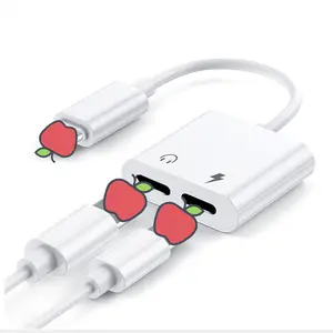 Ánh sáng Ning-Để ánh sáng kép ningjack AUX âm thanh + Sạc Adapter Splitter Dongle cho Iphone 14 13 12 11 hỗ trợ gọi điện thoại + Sạc