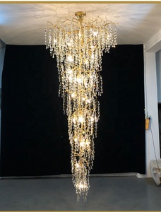 Villa personalizzata duplex scala lampadario uva grano cristallo <span class=keywords><strong>luce</strong></span> moderna lusso lungo lampadario hotel grande lampadario - Product Image 4
