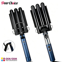 Fer à boucler électrique professionnel Dear Choice pliable avec écran LCD, fer à onduler magique à 3 barils en céramique
