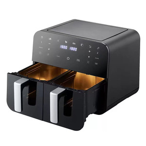 Factory-direct Sale Double-cook Air Fryer With 4.5L + 4.5L <b>Square</b> Modern <b>Plastic</b> Visible Large-capacity Design Double Basket Air - Product Image 1