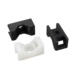 Ouoro HC-2L (Gatdiameter 6.3Mm) Zadeltype Kunststof Zelfklevend Wit Zwart 94-v2 Nylon66 Kabelbinder Mounts