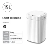 Poubelle automatique à induction ELPHECO en PP pour la maison, le salon, la cuisine, le bureau, grande taille, anti-odeurs, avec sac
