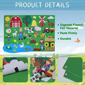 Montessori Storytelling Eco-friendly Felt Flannel Board <b>Set</b> 40Pcs <b>Farm</b> Animals Preschool Toddler Interactive Play Kit - Product Image 3