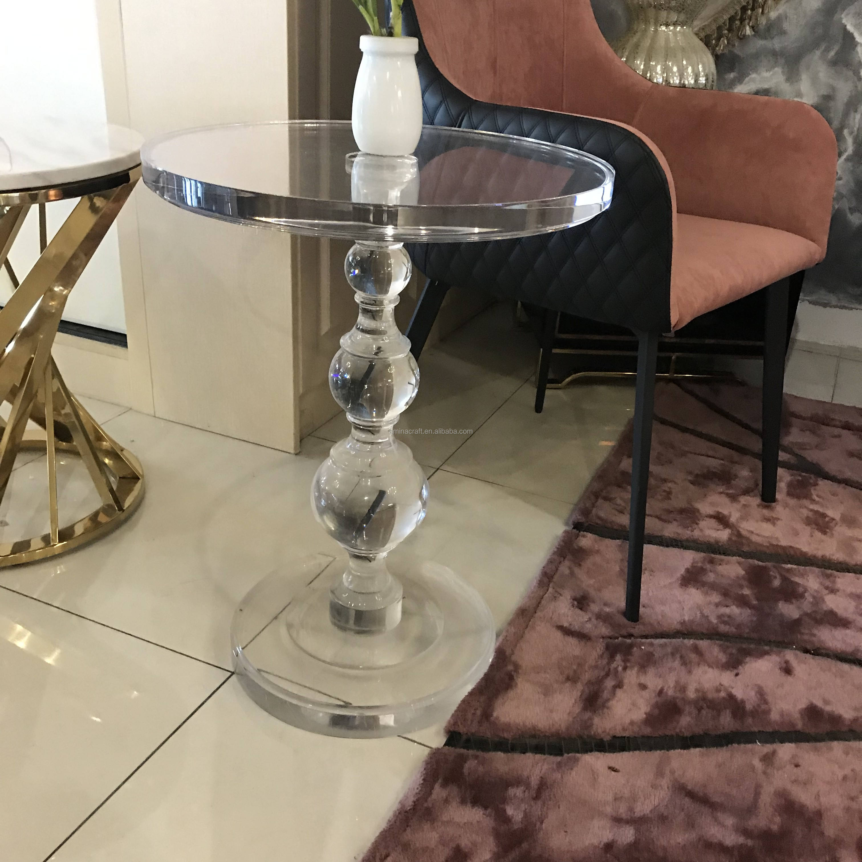 Amina Craft Layer Clear Acrylic End Table Tea Coffee Table Home Decor  Display Nightstand