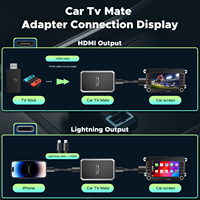 2-en-1 Car TV Mate & Wireless Carplay TV Adapter pour Switch, TV Sticks, Convertir l'écran de la voiture avec Type-C/USB, Wi-Fi 5.8GHz