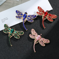 Broche créative de style européen et américain, motif libellule tendance, boutonnière simple et élégante, accessoire féminin en alliage plaqué