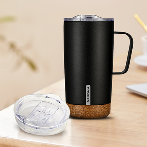 <b>For</b> Fayren 500ml Insulated Stainless Steel Travel <b>Mug</b> Easy Hold Handle and Wood Bottom <b>for</b> <b>Men</b> and Women - Product Image 2