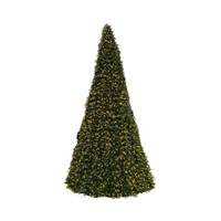 Grand arbre de Noël commercial pré-éclairé avec lumières LED chaudes, arbre de Noël artificiel pour centre commercial, hôtel, décoration de vacances