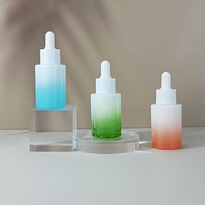 Botella de Vidrio con Gotero para Sérum para el Cuidado de la Piel, Forma Cilíndrica con Hombros Planos, en Colores Verde, Amarillo, Blanco, Rosa, Azul, Morado y Oro Rosa, 20ml 30ml - Product Image 4