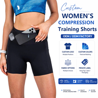 Shorts de compression pour femmes, séchage rapide, avec poche intégrée pour téléphone, logo personnalisé OEM/ODM
