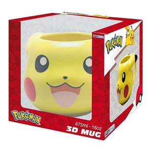 Mug en céramique <span class=keywords><strong>Pikachu</strong></span> 475ml, design tête 3D, Pokémon jaune - Product Image 2