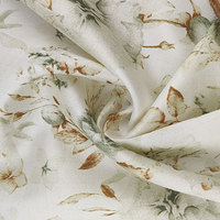 Tissu mélangé 32MM 45% Soie 55% Laine, Imprimé Floral Aquarelle, Textile Tissé pour Costumes et Confection de Vêtements Féminins