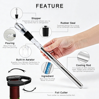 Kit de refroidissement pour bouteilles de vin Cheerfast, accessoires pratiques pour le vin avec verseur et aérateur pour la maison, le bar, les fêtes et les dîners