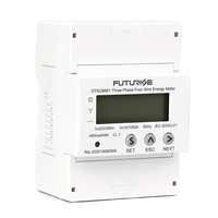 Medidor de Energía Inteligente Trifásico para Riel DIN, 4 Cables, Electrónico, KWH, Entrada Directa/CT 3*220V, Protocolo RS485 Modbus-RTU