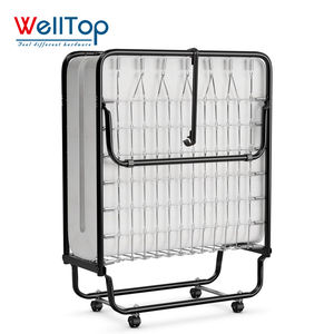 Новое поступление, аксессуары для мебели, металлическая складная кровать с эффектом памяти, складная кровать с матрасом, складная переносная Гостевая кровать - Product Image 1