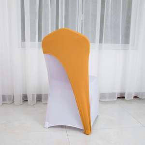 Housse de chaise décoration housse de chaise élastique monobloc à jambe unique pour banquets d'hôtel couleur unie <span class=keywords><strong>cent</strong></span> tours - Product Image 1