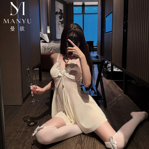 ชุดนอนซีทรูเซ็กซี่ Man Yu แบบเปิดหลัง โชว์สัดส่วน คอวีลึก ไม่ต้องถอดออก - Product Image 1