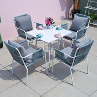 Ensemble table et chaises de jardin d'extérieur en aluminium avec corde élégante Prix