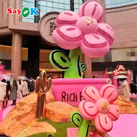 Fleur riche gonflable géante extérieure personnalisée par Sayok pour la décoration de publicité d'événement