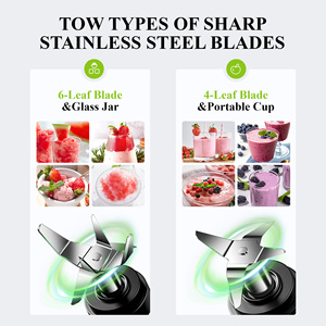 52 oz Countertop Máy xay sinh tố & 24 oz cá nhân Máy xay sinh tố Combo mới nâng cấp 6-lá lưỡi 3 điều chỉnh tốc độ cho các loại nước ép Maker - Product Image 3