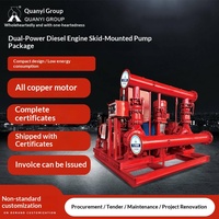 Pompe à incendie 200 GPM, unité à double alimentation, moteur diesel EDJ, intégrée diesel-électrique, sur châssis, avec turbine en fonte et acier au carbone