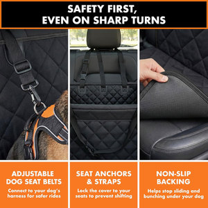 Housse de siège de voiture pour chien imperméable à fond rigide, type hamac, pour siège arrière, gain de place - Product Image 6