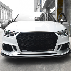 Parrilla negra brillante de nido de abeja para coche <span class=keywords><strong>A3</strong></span> S3, parachoques delantero estilo RS3, rejilla ACC de malla de fibra de carbono para <span class=keywords><strong>Audi</strong></span> <span class=keywords><strong>A3</strong></span> S3 8V.5 2017 2018 <span class=keywords><strong>2019</strong></span> - Product Image 6