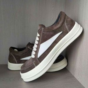 Baskets basses pour homme Rick en cuir véritable noir à lacets, chaussures plates décontractées à semelle épaisse et motif uni - Product Image 1
