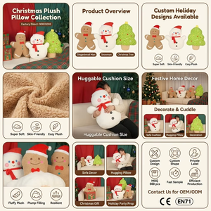 Arbre de Noël Gingerbread Figure Christmas Story Coussin Canapé Coussin Poupée Eve Décoration Cadeau - Product Image 2