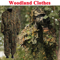 Costume de Ghillie 3D à feuilles Camouflage Sniper Blanc Neige Camo Tissu Vêtements de chasse