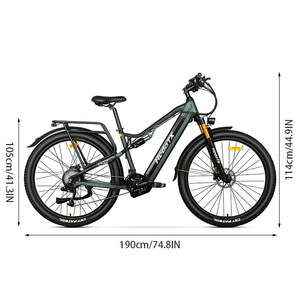 จักรยานเสือภูเขาแบบ full suspension ขนาด 29 นิ้ว พร้อมมอเตอร์กลาง แบตเตอรี่ลิเธียมถอดได้ ขายส่ง - Product Image 4