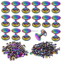 9*8mm topi ganda keling warna pelangi untuk pembuatan tas tangan dompet perangkat keras