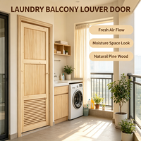 Porte intérieure à persiennes en pin massif, bois naturel, ventilation, pour chambre et placard domestique