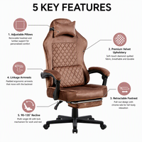 Chaise de jeu ergonomique au design européen moderne, pivotante à 360 degrés, chaise de bureau exécutive réglable en hauteur, en maille nylon