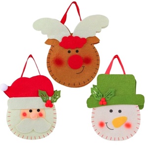 Bolsas de Regalo Navideñas Personalizadas al por Mayor con Logotipo e Impresión, Diseño de Muñeco de Nieve, Papá Noel y Alce, Bolsa de Tela No Tejida - Product Image 3