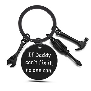 Porte-clés en métal noir en gros, avec breloques outils (marteau, tournevis), cadeau pour la Fête des Pères, anniversaire, famille, papa, grand-père, oncle - Product Image 5