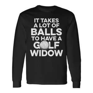 Camiseta de manga larga Golf Widow para esposa golfista con diseño de pelotas - Product Image 1