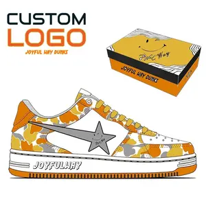 Custom Branded Sport Fashion pink women man's Skateboard custom Shoes joyful way Sneakers LOW Walking Style Casual sho