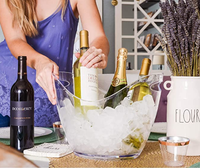 Seau à glace acrylique transparent Cuve en plastique de 8 litres pour boissons et fêtes, qualité alimentaire, peut contenir 5 bouteilles et de la glace
