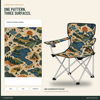 Chaise de voyage pliante robuste avec accoudoirs, porte-gobelet et motif logo personnalisé pour le camping en plein air (vente en gros)
