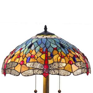Lámpara de Pie de Vidrio Tiffany con Diseño de Libélula Azul, Estilo Retro Europeo de 18'', con LED, para Oficina, Hogar, Sala de Estar, Mesitas de Noche - Product Image 5