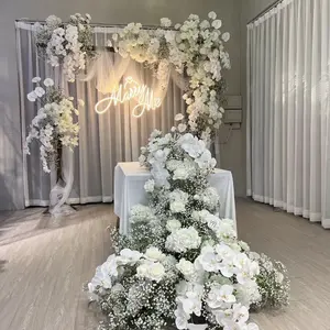 Ornamen bunga-bunga lengkungan pernikahan, bunga buatan dekorasi kualitas tinggi sutra untuk rumah pernikahan