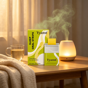 Tiras Orales Disolubles con Mezcla Botánica, 30 Tiras, Diseño de Puntos Verde Lima Brillante, Lata Metálica Redonda, Tiras Orales para Dormir - Product Image 3