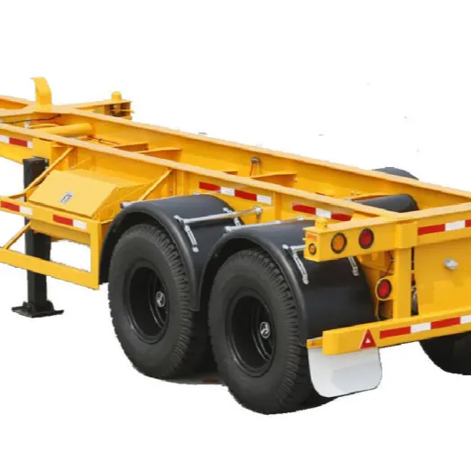 Toptan fiyat Flatbed 40 Ft araba taşıyıcı Tandem 3 aks 40ft İskelet konteyner şasi 40ft kamyon ve römork boyutları