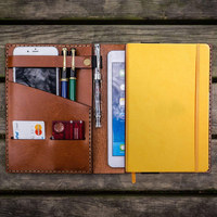 Portefeuille en cuir végétalien à couverture rigide pour carnet de notes, couverture de livre, classeur, offre spéciale sur Amazon