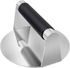 Presse à Smash Burger en Acier Inoxydable Ronde avec Poignée en Silicone – Offre Spéciale - Product Image 1