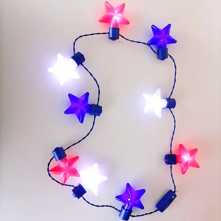 LED Light Up Beads Mardi Gras Necklace