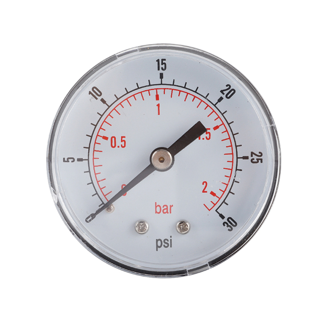 High Quality Customizable 0-30psi 0-2bar 1/8 BSPT Axial Pressure Gauge