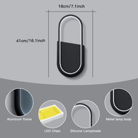 Applique murale LED directe usine, 6000K Blanc Froid, 18W, moderne et décorative, à économie d'énergie pour chambre, salle de bain, couloir, éclairage intérieur